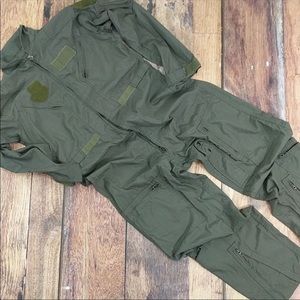 Military flyer coveralls fire resistant